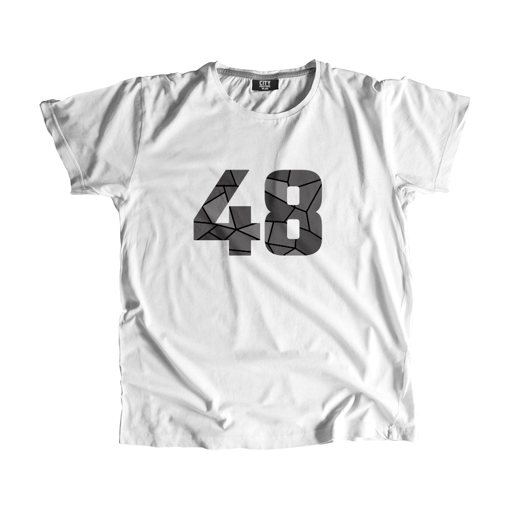 48 Number Men Unisex T-Shirt (White)