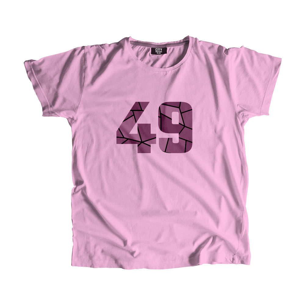 49 Number Men Unisex T-Shirt (Light Pink)