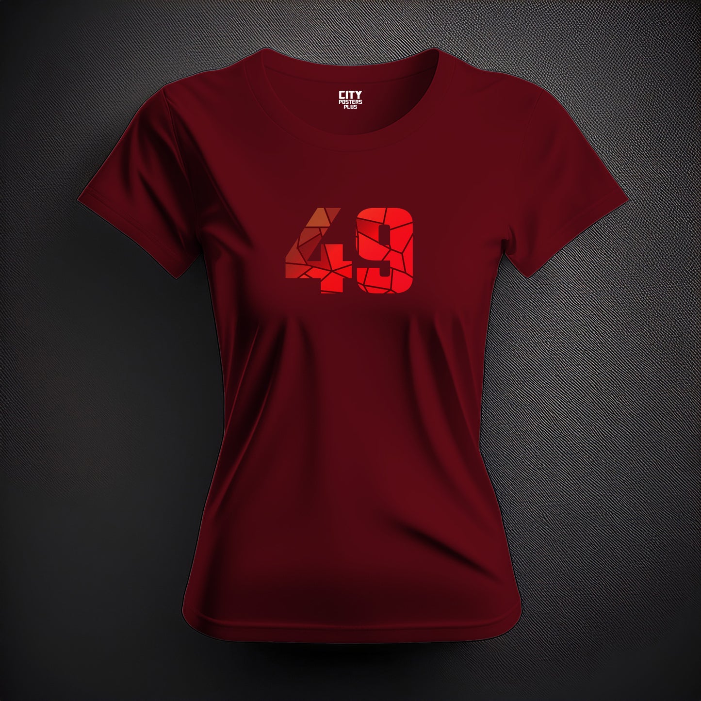 49 Number Women T-Shirt (Maroon)