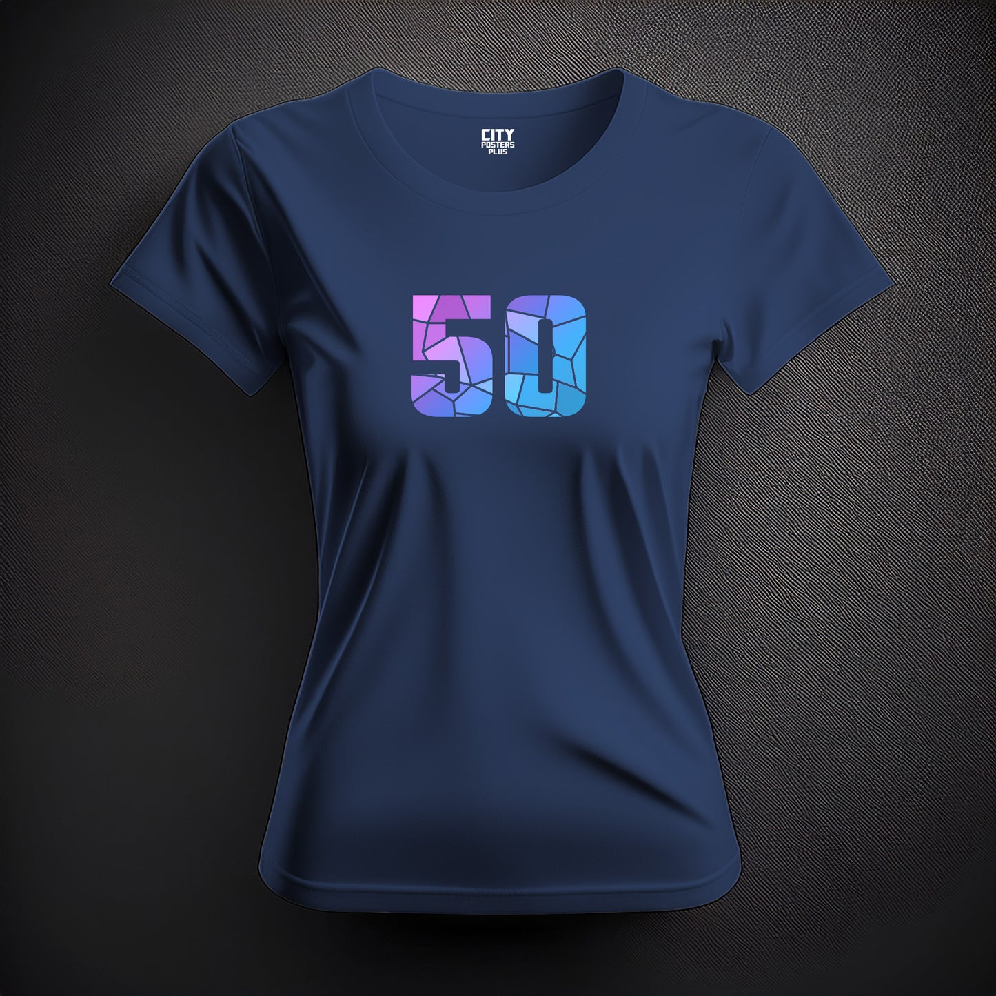 50 Number Women T-Shirt (Navy Blue)