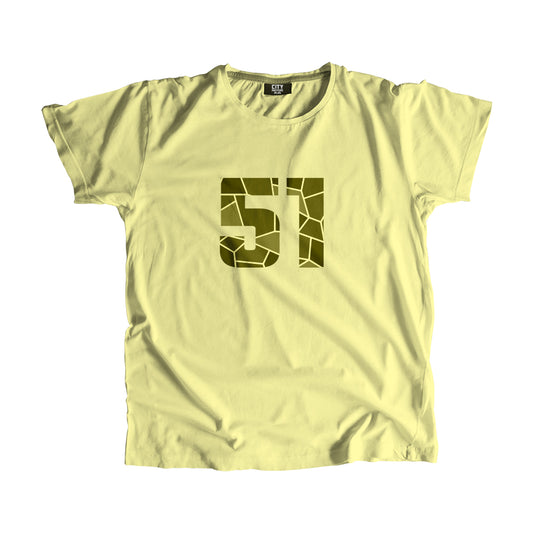 51 Number Men Unisex T-Shirt (Butter Yellow)
