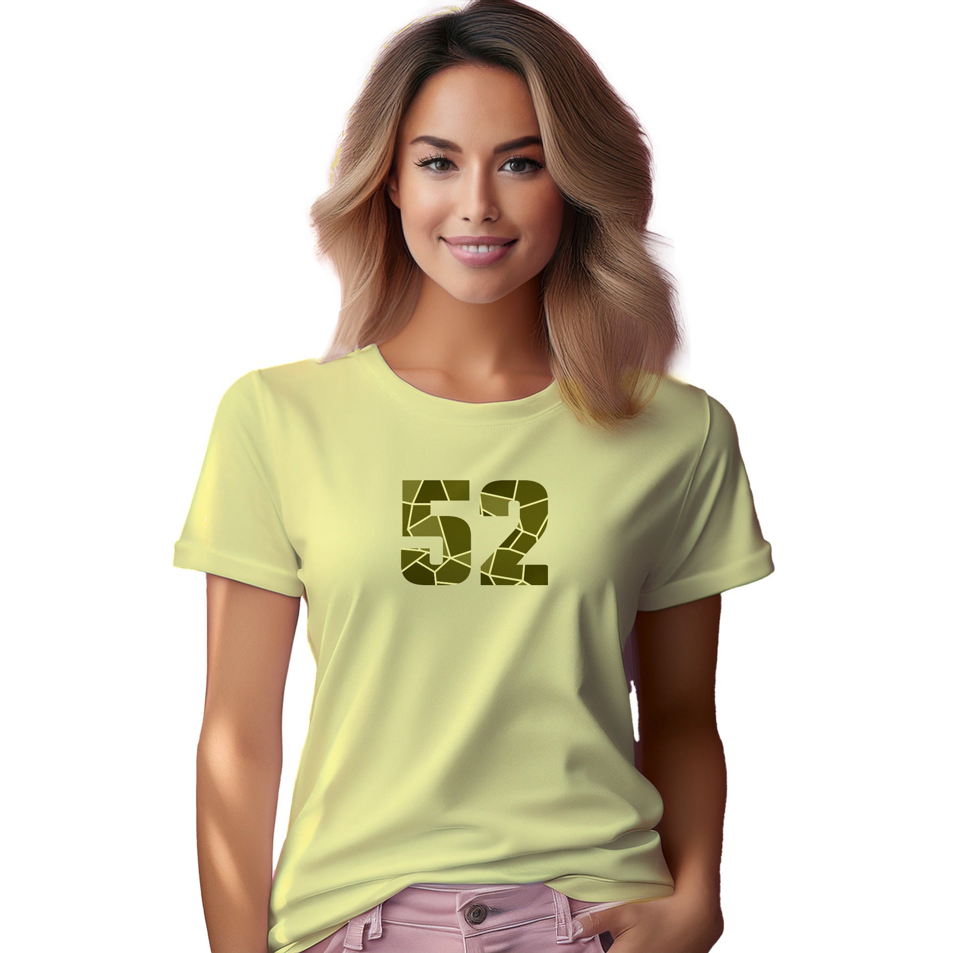 52 Number Women T-Shirt (Butter Yellow)