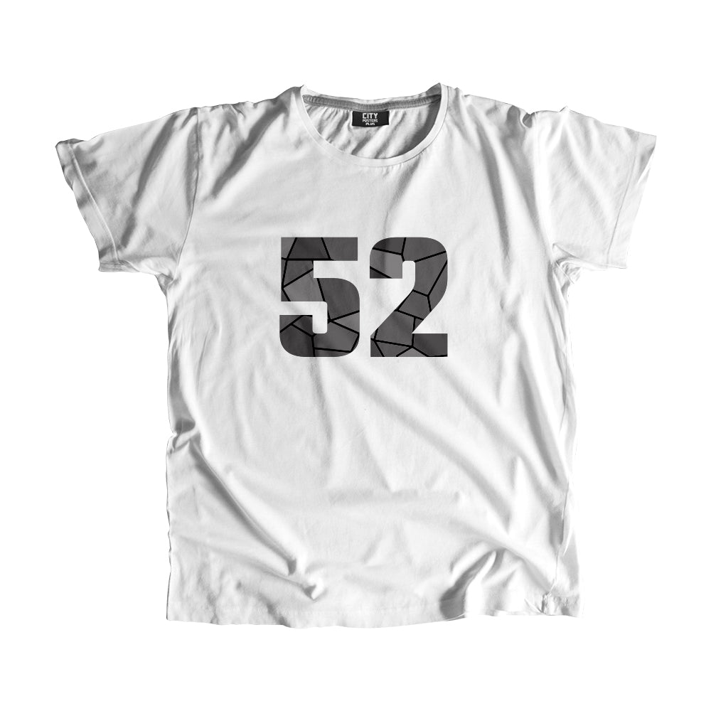 52 Number Men Unisex T-Shirt (White)