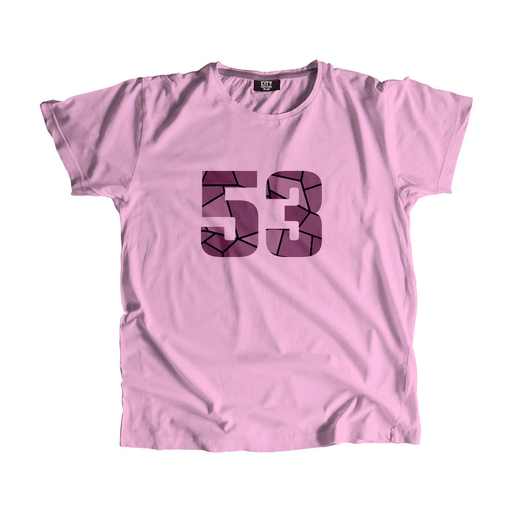53 Number Men Unisex T-Shirt (Light Pink)