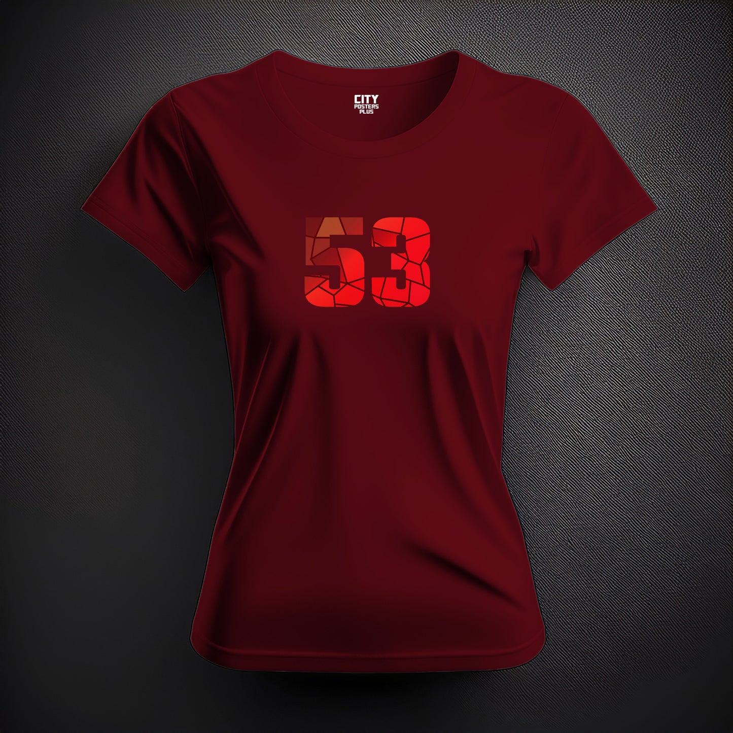 53 Number Women T-Shirt (Maroon)