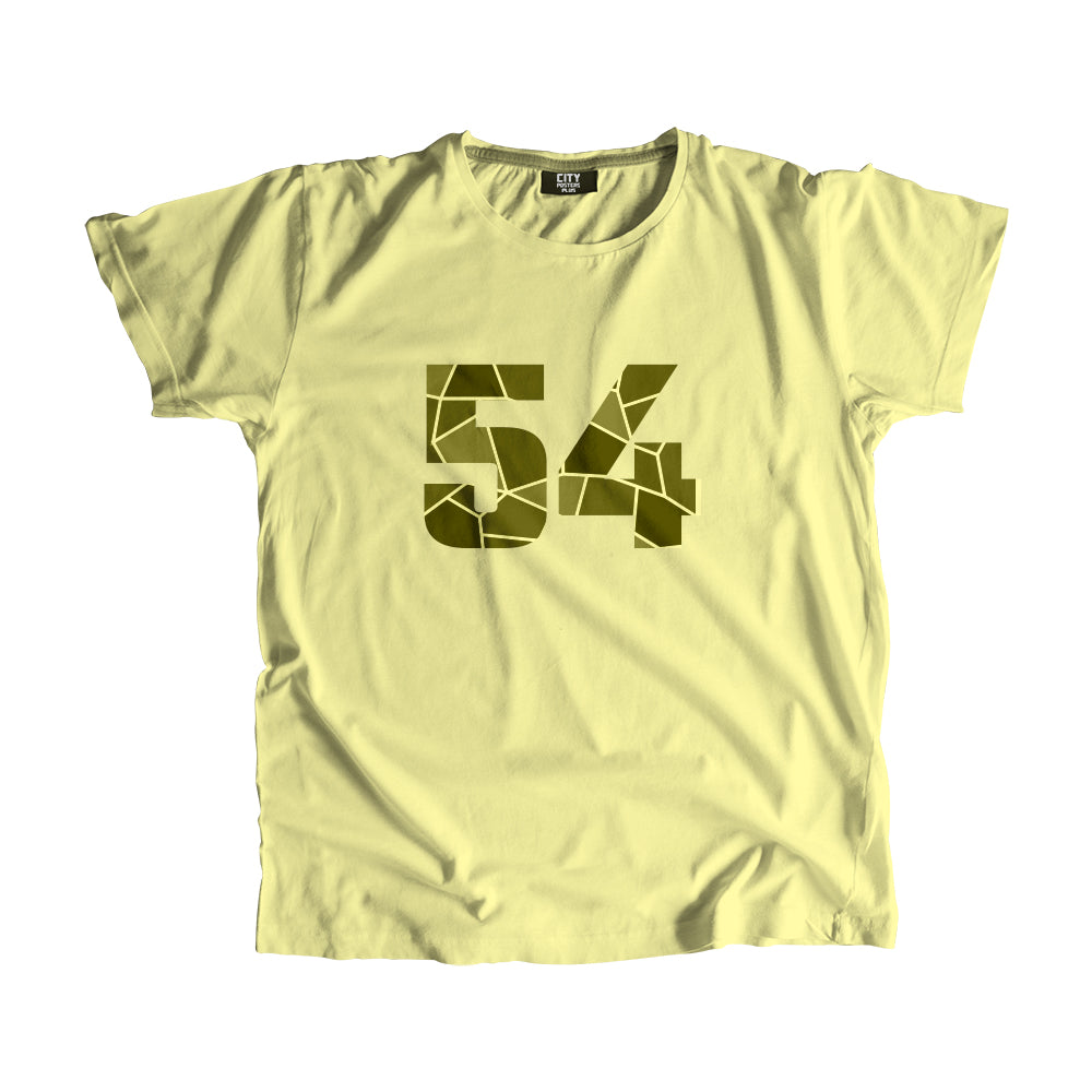 54 Number Men Unisex T-Shirt (Butter Yellow)