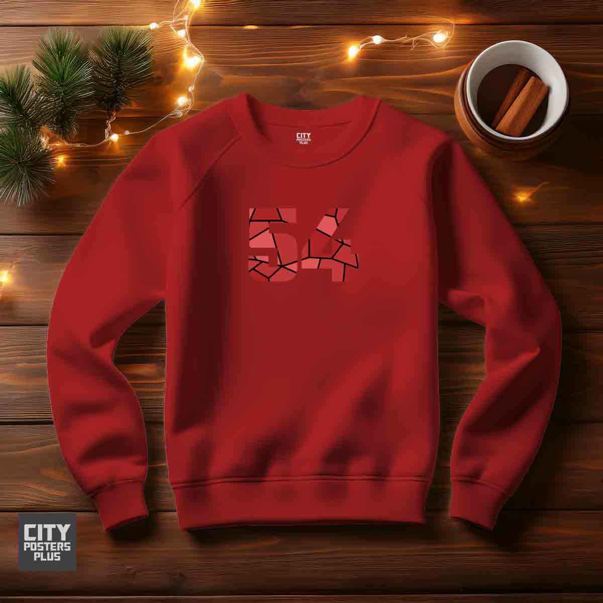 54 Number Unisex Sweatshirt (Red)