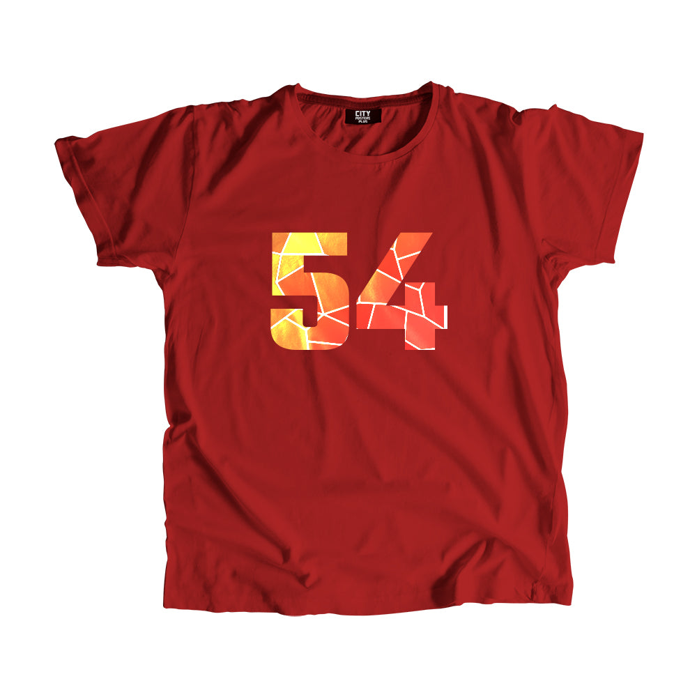 54 Number Men Unisex T-Shirt (Red)