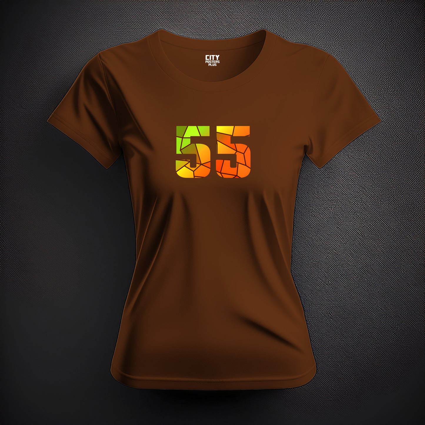 55 Number Women T-Shirt (Brown)