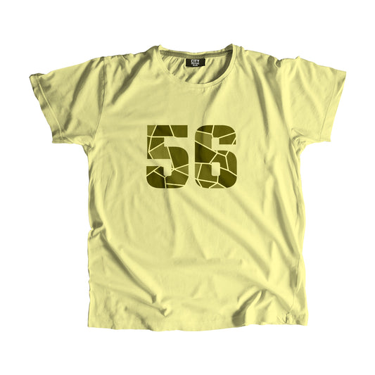 56 Number Men Unisex T-Shirt (Butter Yellow)