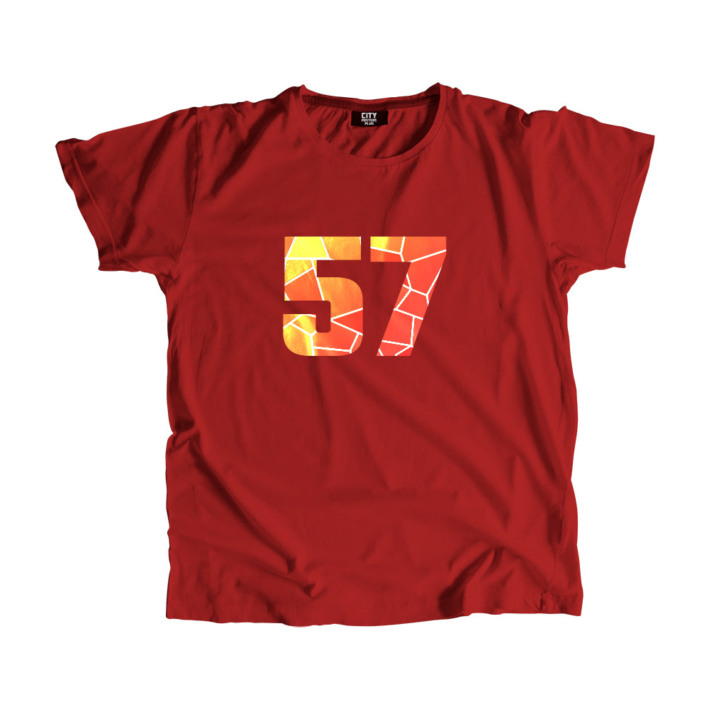 57 Number Men Unisex T-Shirt (Red)