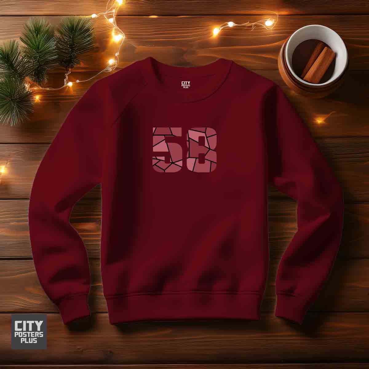 58 Number Unisex Sweatshirt (Maroon)