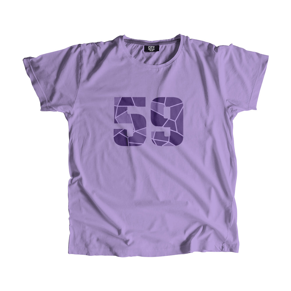 59 Number Men Unisex T-Shirt (Iris Lavender)