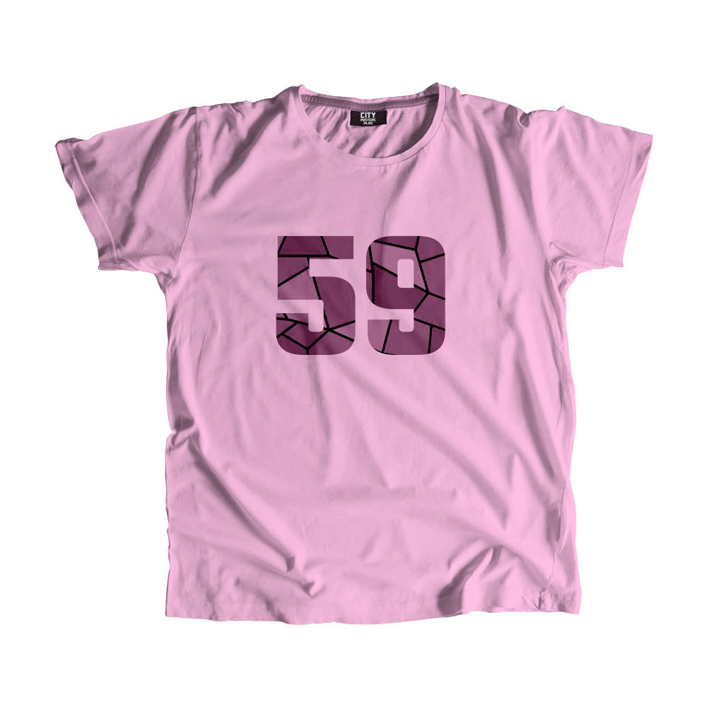 59 Number Men Unisex T-Shirt (Light Pink)