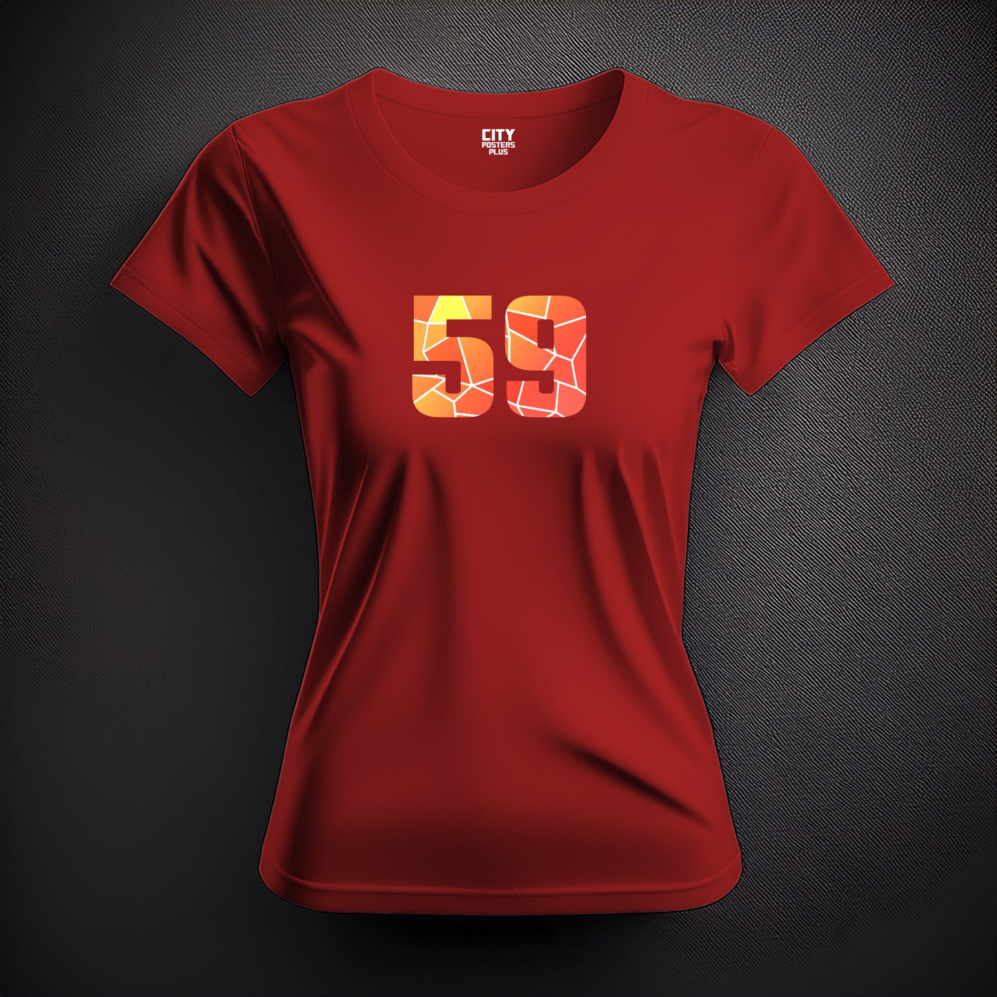 59 Number Women T-Shirt (Red)