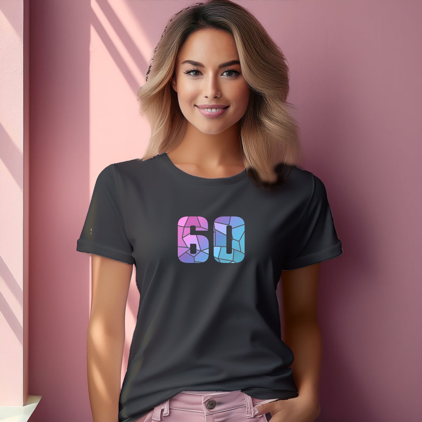 60 Number Women T-Shirt (Charcoal Grey)