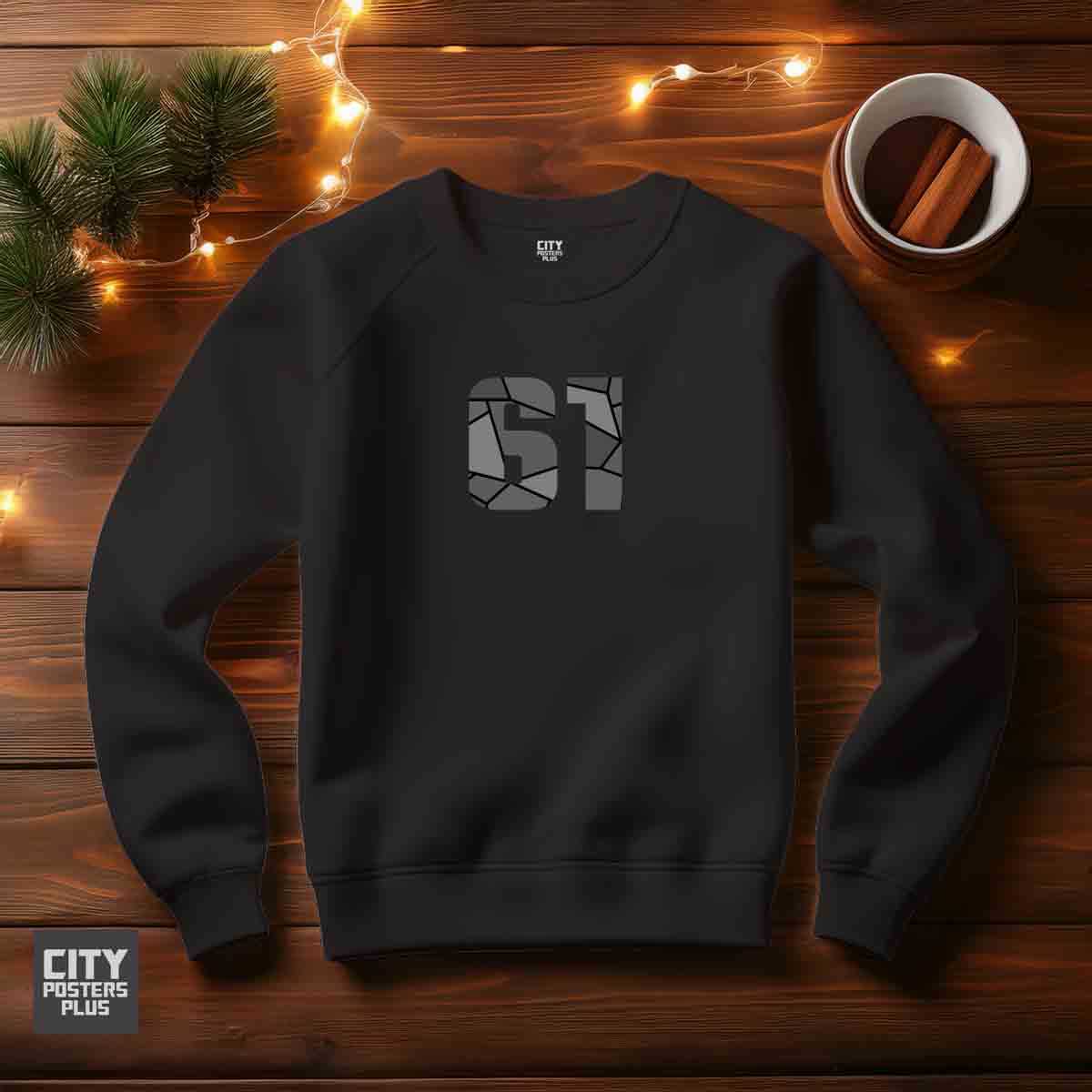 61 Number Unisex Sweatshirt (Black)