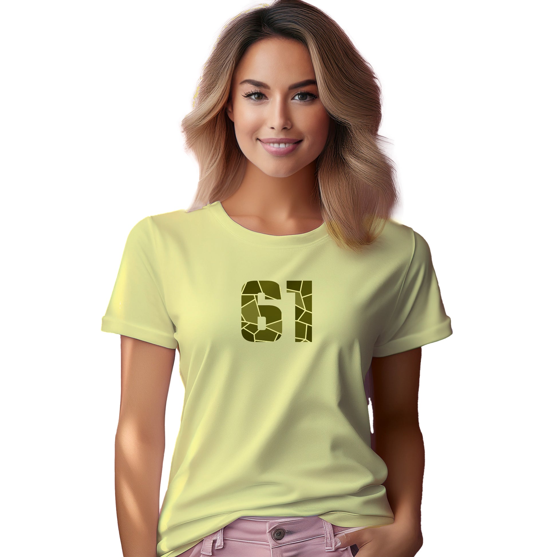 61 Number Women T-Shirt (Butter Yellow)