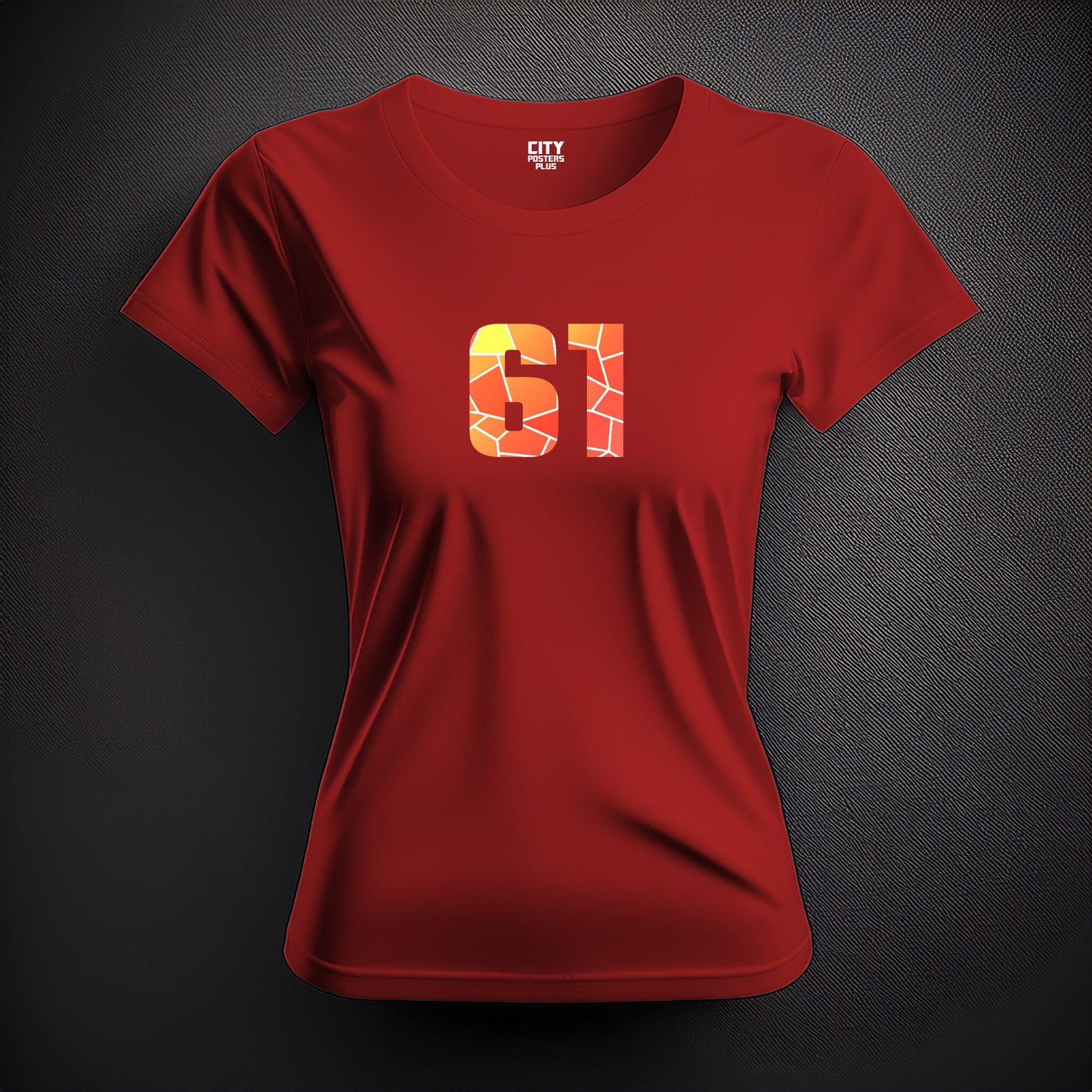 61 Number Women T-Shirt (Red)