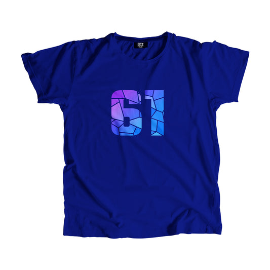 61 Number Men Unisex T-Shirt (Royal Blue)