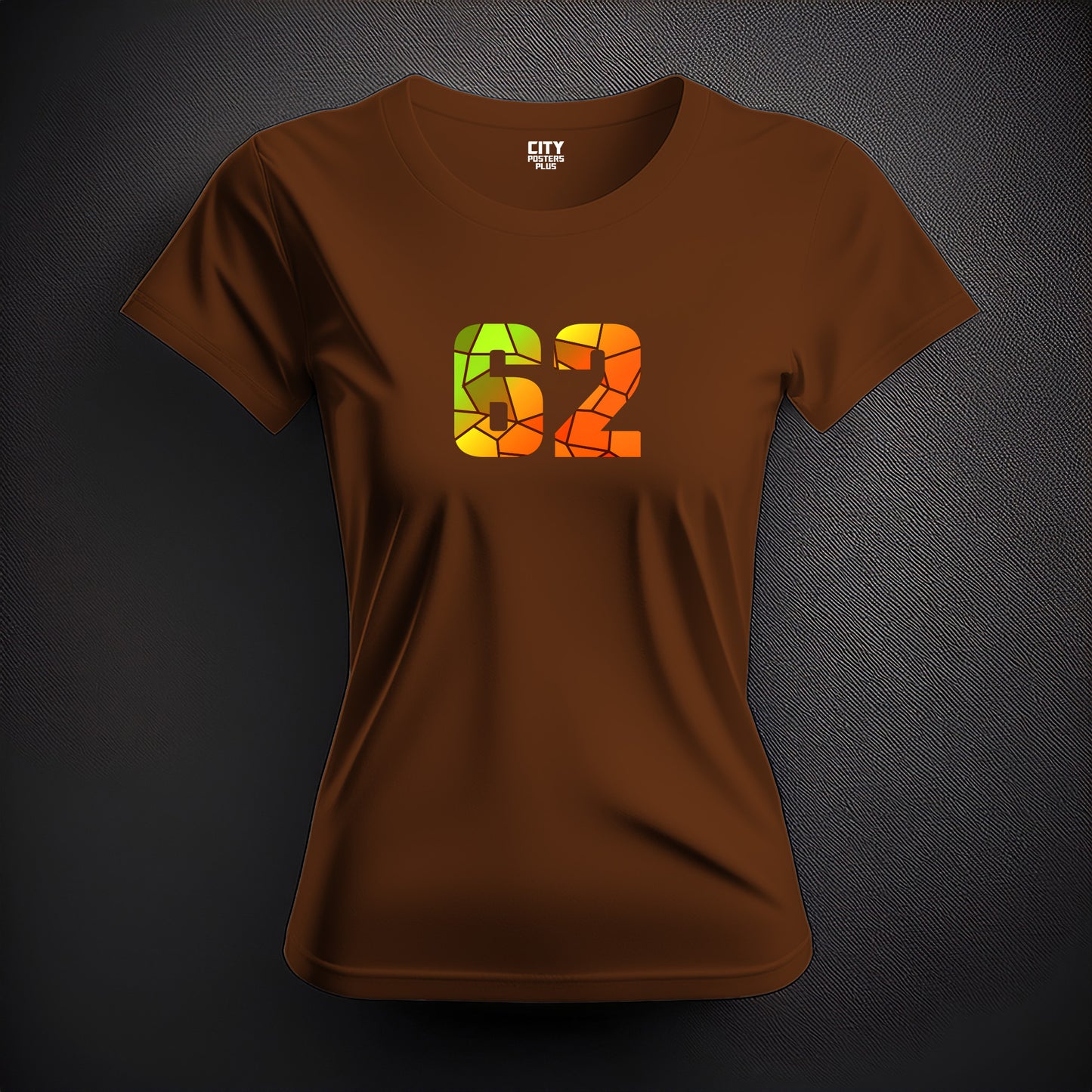 62 Number Women T-Shirt (Brown)