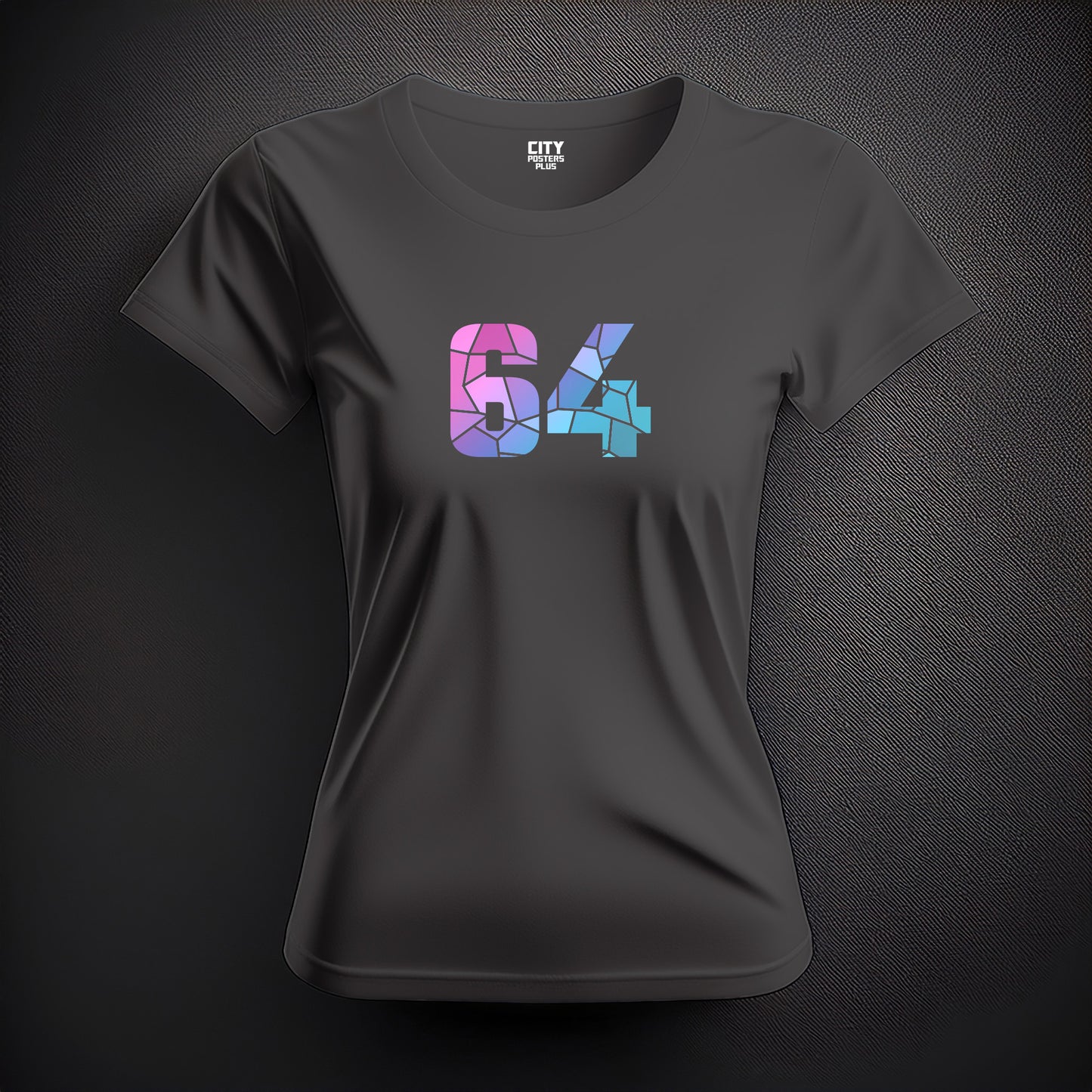 64 Number Women T-Shirt (Charcoal Grey)