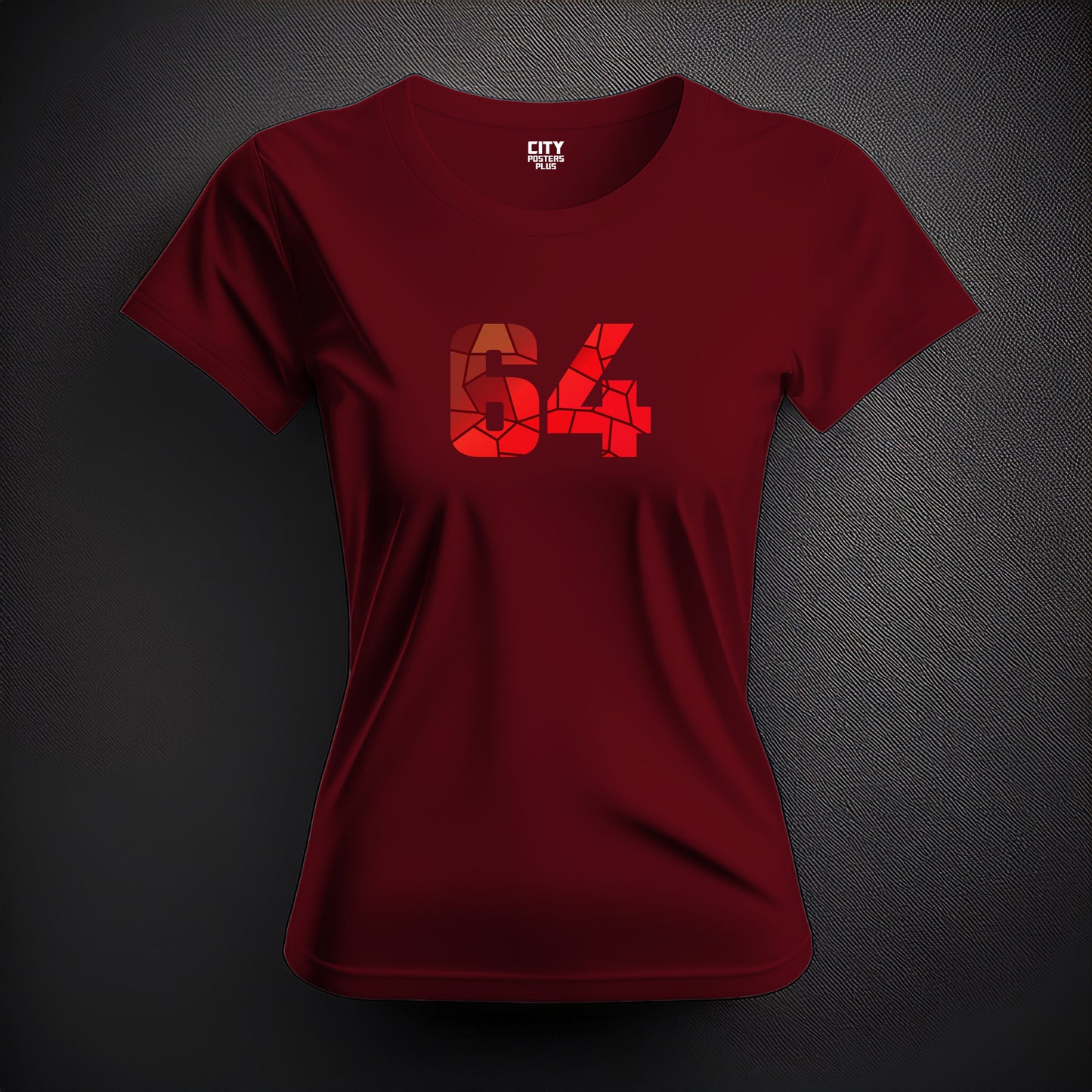 64 Number Women T-Shirt (Maroon)