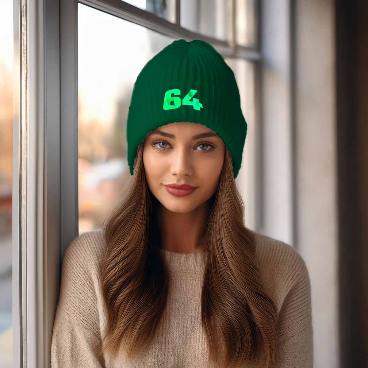 Beanies Plus 64 Number Cuffed Beanie (Spruce)