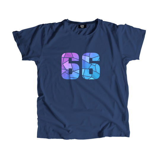66 Number Men Unisex T-Shirt (Navy Blue)
