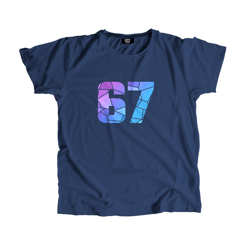 67 Number Men Unisex T-Shirt (Navy Blue)