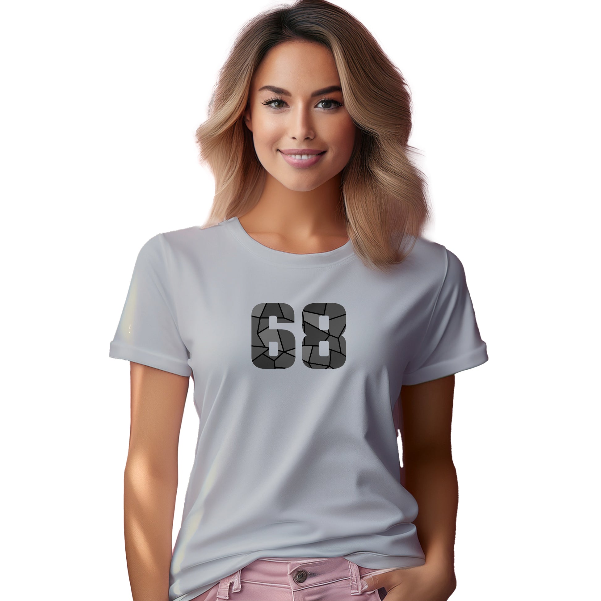68 Number Women T-Shirt (Melange Grey)