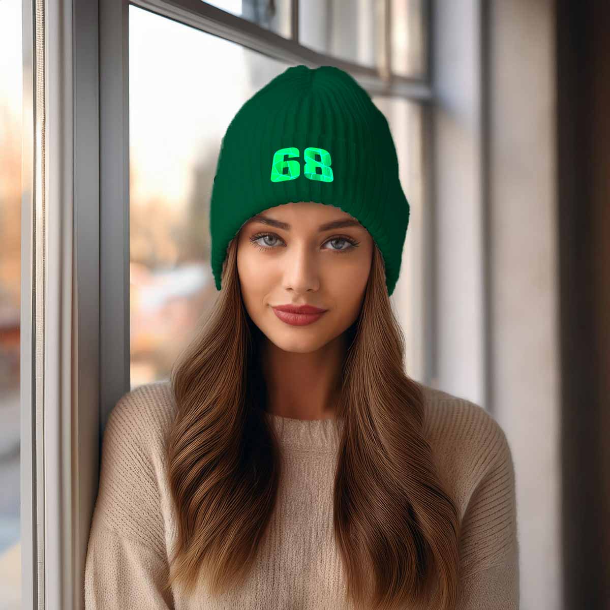 Beanies Plus 68 Number Cuffed Beanie (Spruce)