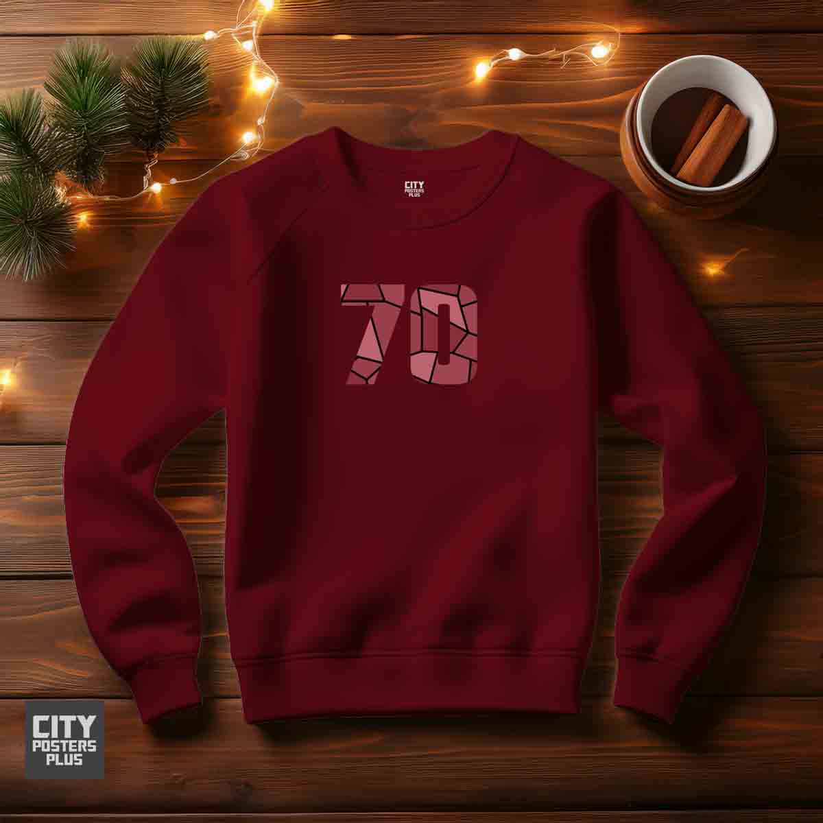 70 Number Unisex Sweatshirt (Maroon)