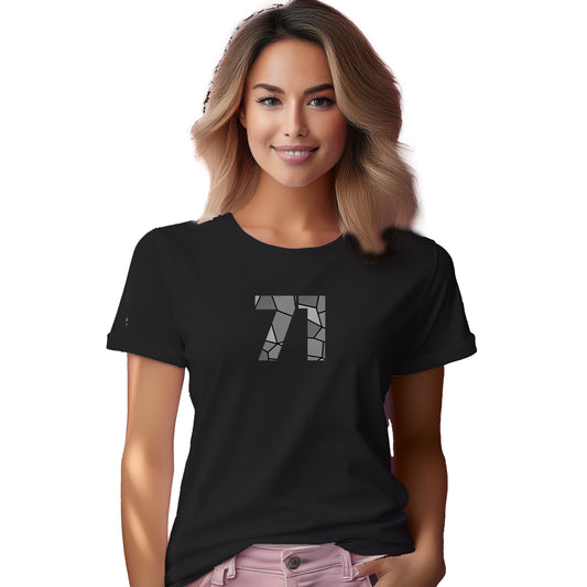 71 Number Women T-Shirt (Black)