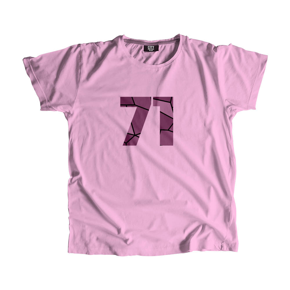 71 Number Men Unisex T-Shirt (Light Pink)