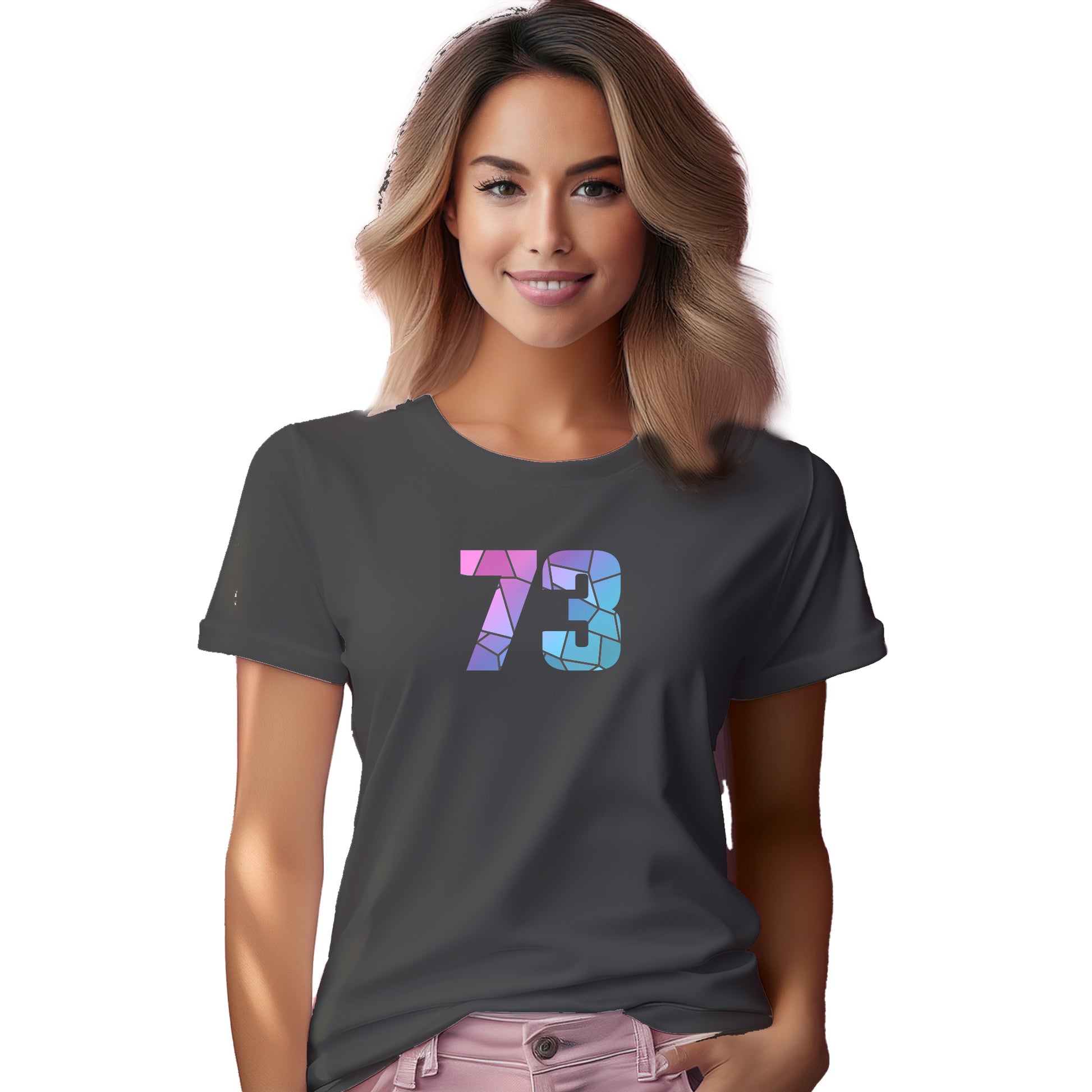 73 Number Women T-Shirt (Charcoal Grey)