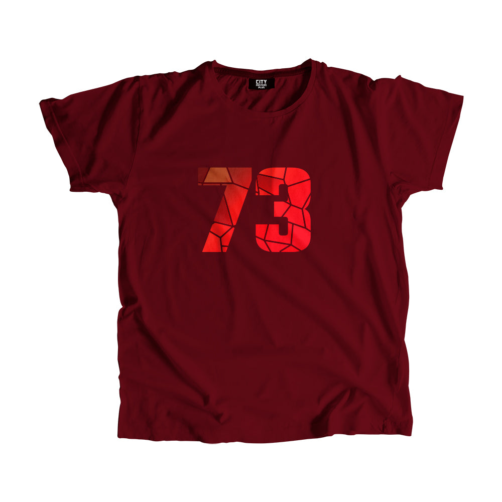 73 Number Men Unisex T-Shirt (Maroon)