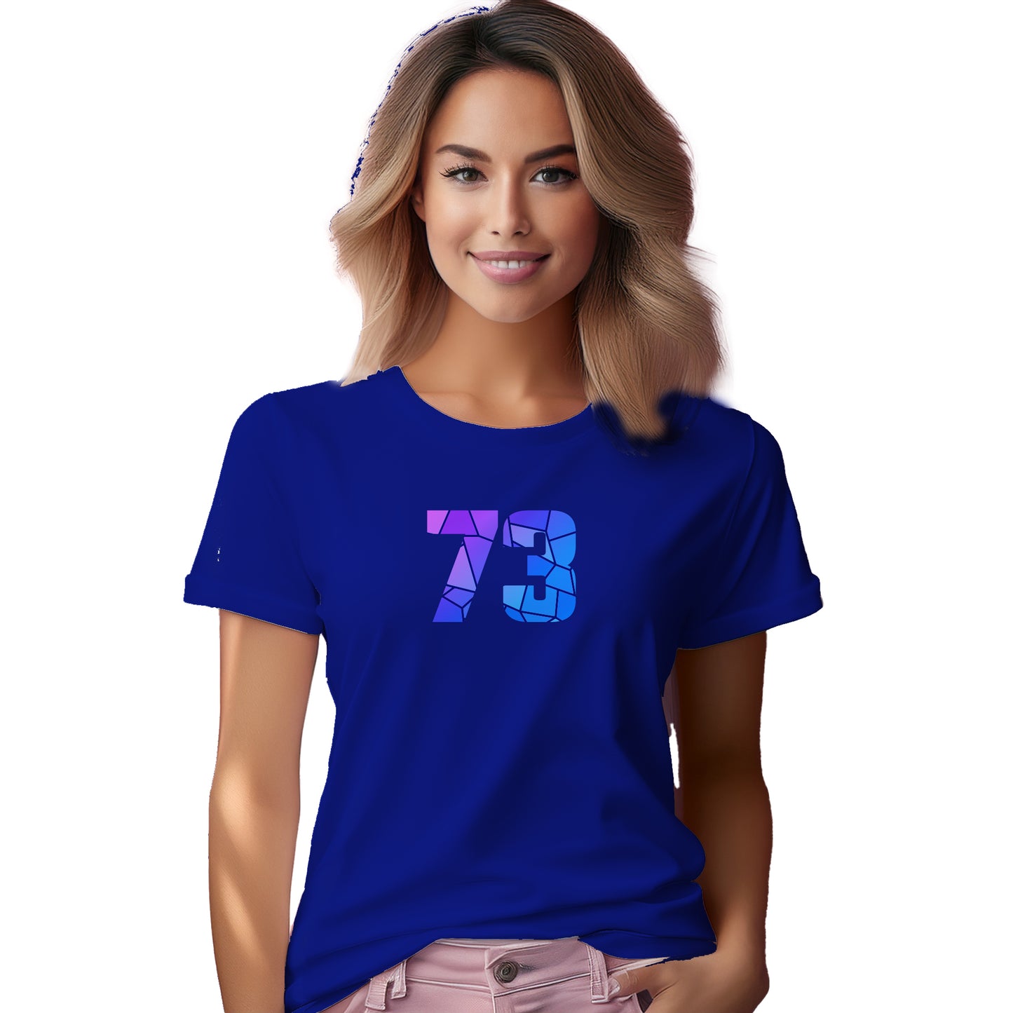 73 Number Women T-Shirt (Royal Blue)