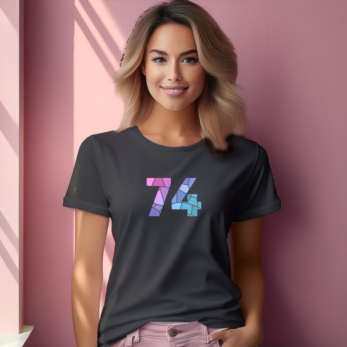 74 Number Women T-Shirt (Charcoal Grey)