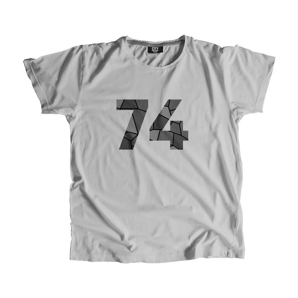 74 Number Men Unisex T-Shirt (Melange Grey)