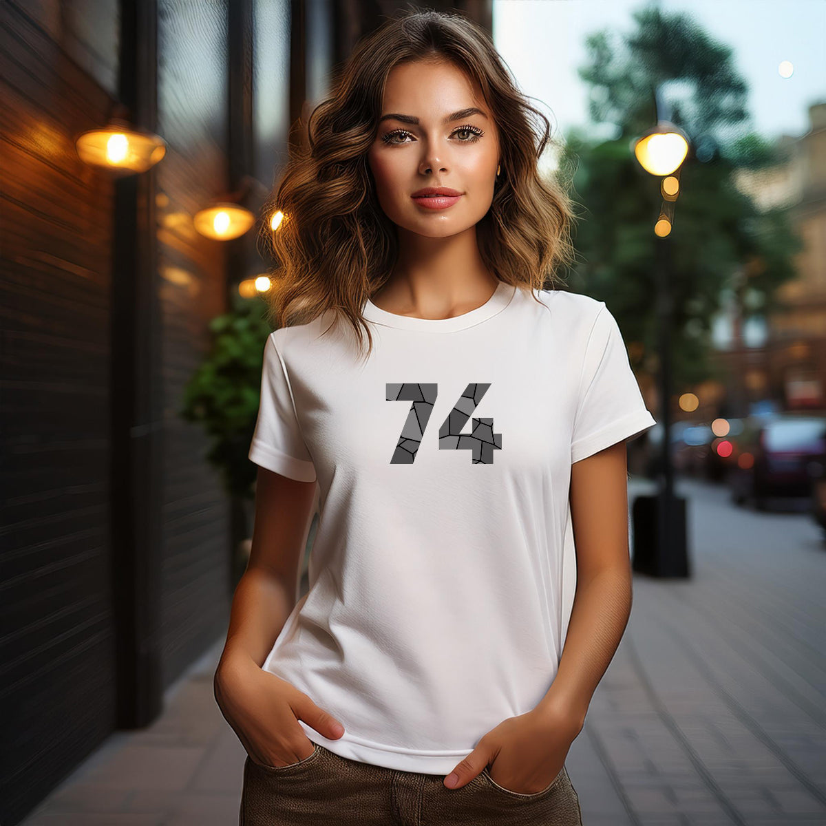 74 Number Women T-Shirt (White)