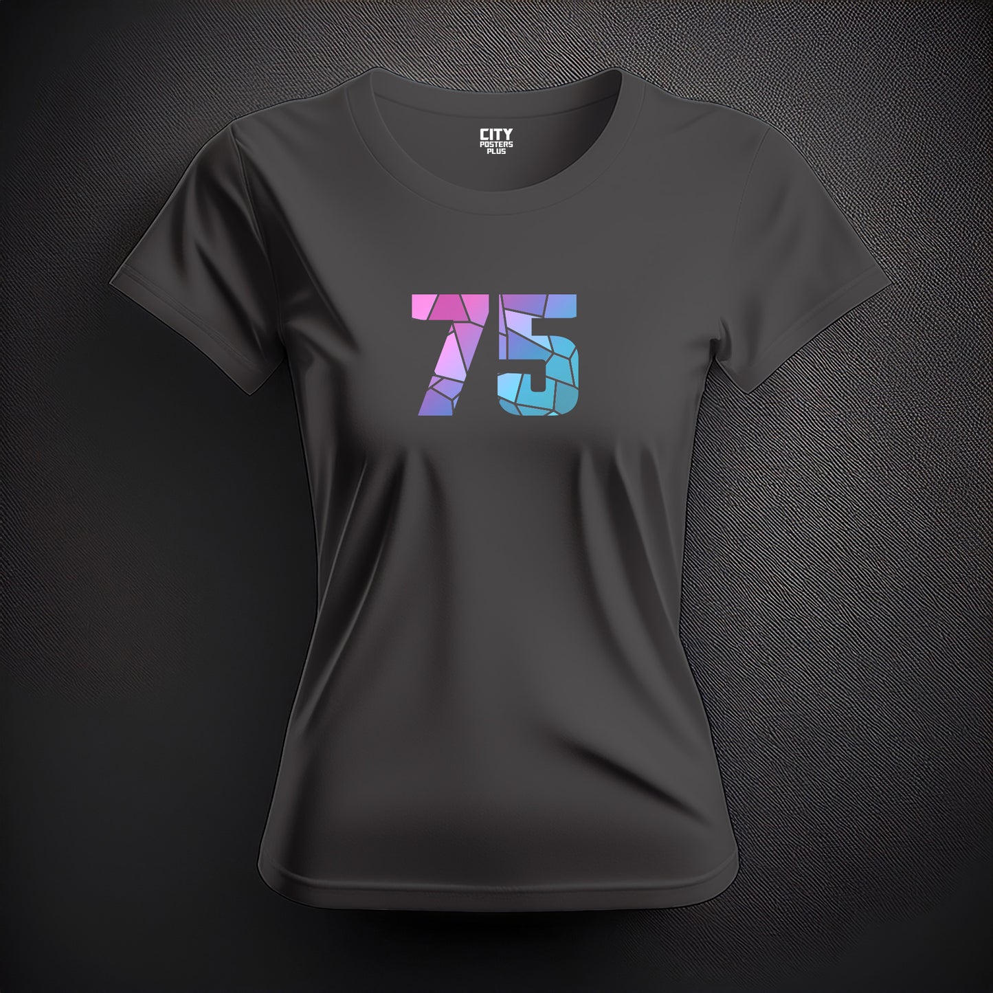 75 Number Women T-Shirt (Charcoal Grey)