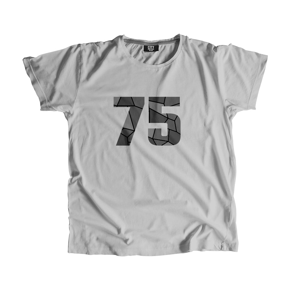 75 Number Men Unisex T-Shirt (Melange Grey)