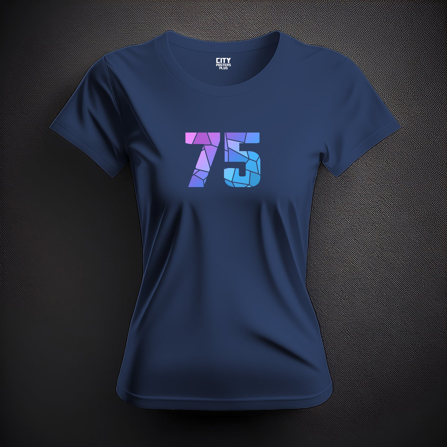 75 Number Women T-Shirt (Navy Blue)