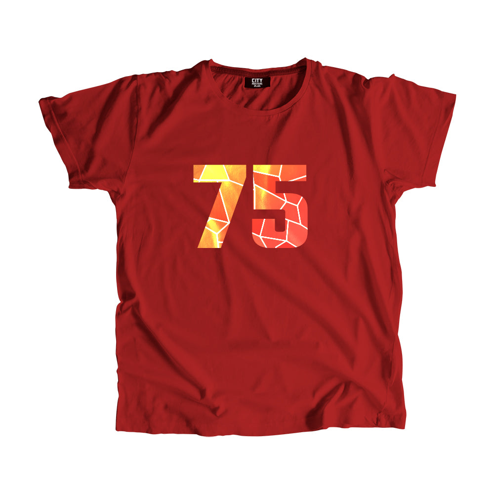 75 Number Men Unisex T-Shirt (Red)