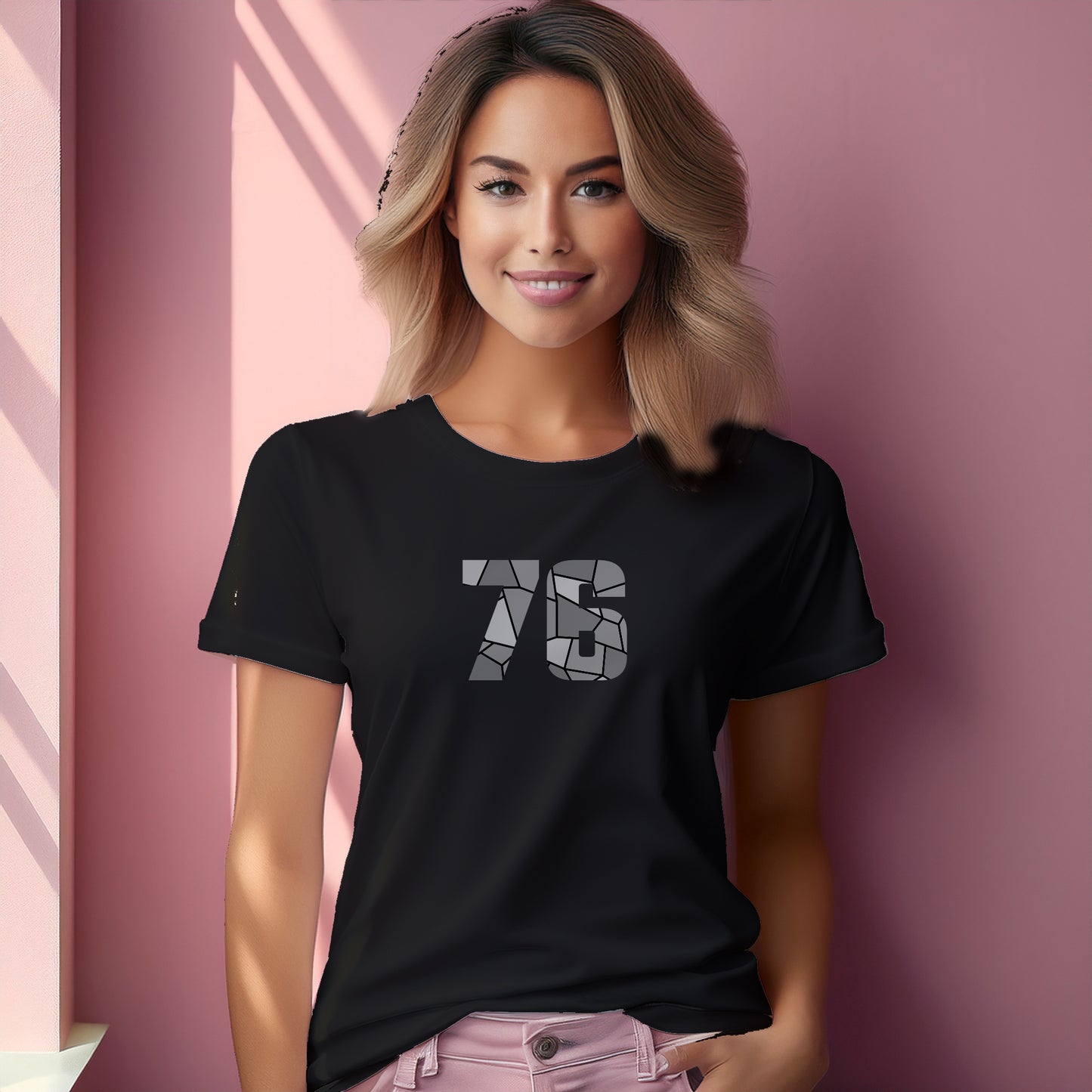 76 Number Women T-Shirt (Black)