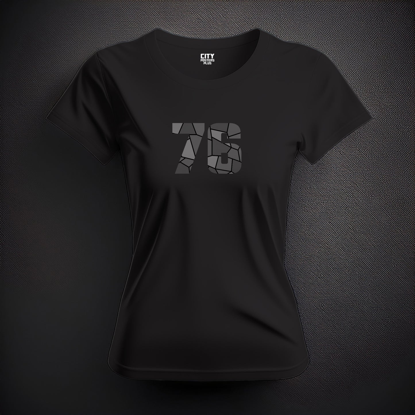 76 Number Women T-Shirt (Black)