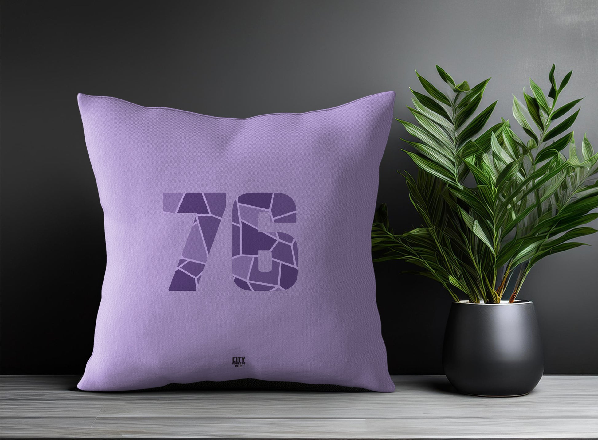 76 Number Pillow Case and Pillow Throw (Iris Lavender)