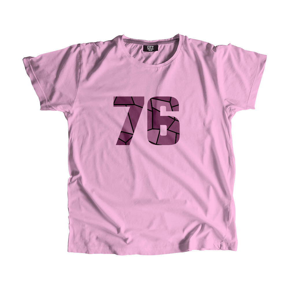 76 Number Men Unisex T-Shirt (Light Pink)