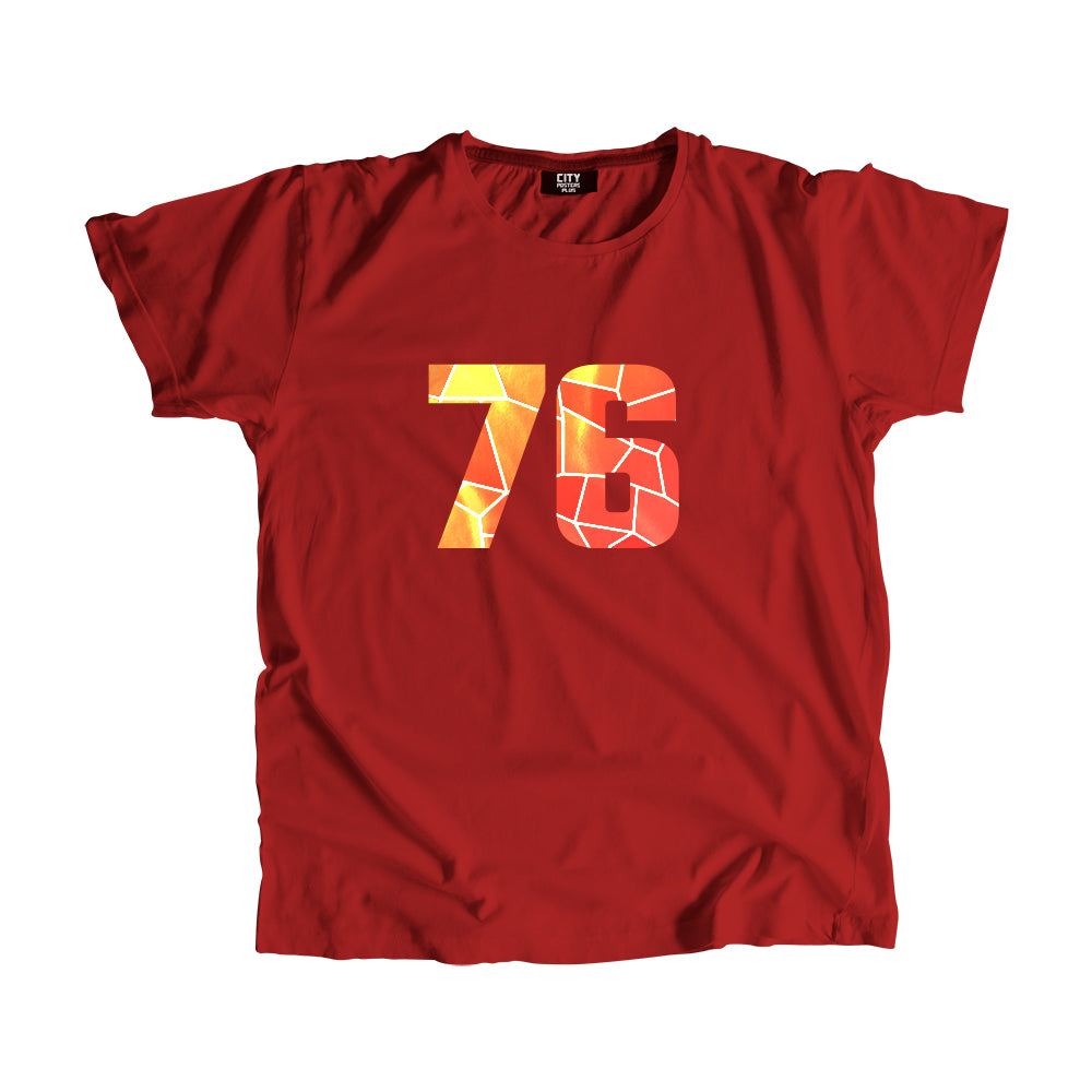 76 Number Men Unisex T-Shirt (Red)
